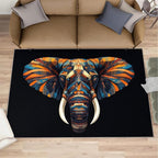 Indian Gods Rugs for Bedroom - 3x5 Area Rug - Ganesha Rugs for Living Room, Abstract 3D Ganesha Rug, Non-Slip Washable Home Decor Carpet