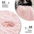 Bathroom Runner Rug 24x70 Pink Non Slip Fluffy Long Bath Mat for Bathroom Floor Washable Plush Luxury Bath Rug for Tub Absorbent Shower Sink Mat Bedside Rug
