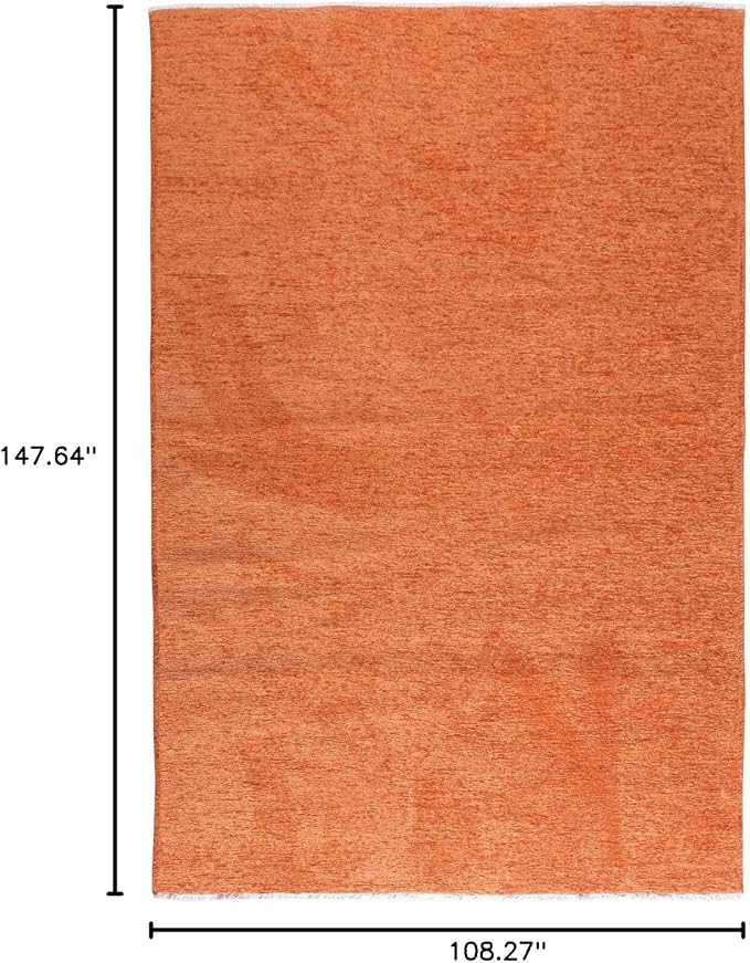 Alfa Rich 9x12 Orange Area Rugs for Living Room Bedroom Kitchen Decor Cotton Washable Pet Friendly