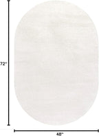 Eyely UES100T-4OV Supersoft Haze Solid Low-Pile Indoor Area Rug Casual;Contemporary;Solid;Traditional, Bedroom, Kitchen, Living Room, Easy-Cleaning, Non-Shedding, 4 X 6 Oval, Cream