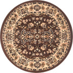 Unique Loom Sialk Hill Collection Area Rug - Washington (3' 3" Round Brown/Black)