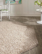 Unique Loom Solid Shag Collection Area Rug (6' 1" Octagon, Taupe)