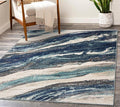 LUXE WEAVERS Lagos Collection 7983 Blue 5x7 Art Deco Area Rug
