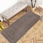 PURRUGS Dirt Trapping Door Mat 24" x 59", Non-Slip/Skid Machine Washable Entryway Rug, Dog Doormat, Super Absorbent Welcome Mat for Muddy Wet Shoes and Paws, Grayish Brown
