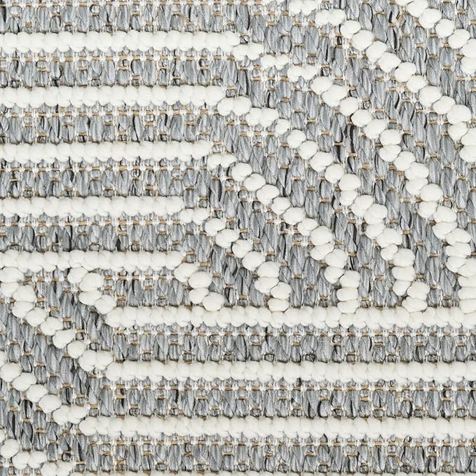 Nourison Home Textured Home Charcoal Ivory 5'3" x 7' Area Rug - Easy Clean, Non Shedding, Bed Room, Living Room, Dining Room, Kitchen (5' x 7')