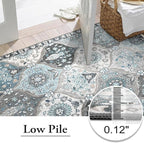 Lahome Moroccan 8x10 Area Rugs for Living Room, Washable Rugs 8x10 Ultra-Thin Oriental Non-Slip Non Shedding Accent Carpet for Bedroom Dining Room Office Nursery, Blue