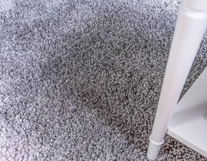 Unique Loom Davos Shag Collection Area Rug - Solid (7' 10" x 11' Rectangle, Sterling)