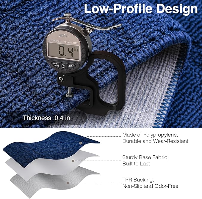 Front Door Mat Outside Entrance, Outdoor Indoor Door Mats for Entryway, Entrance, Entry, Patio, Waterproof Non Slip Doormat, Low-Profile, 20" × 31.5“, Navy Blue
