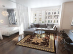 Unique Loom Taftan Collection Border Geometric Tribal Inspired Design Area Rug (8' 0 x 10' 0 Rectangular, Brown/ Tan)