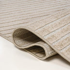 JONATHAN Y Hallie High-Low Curve Beige/Cream 8x10 Indoor/Outdoor Area Rug, Minimalist Geometric, Pet Friendly, for Patio, Backyard, Living Room, Bedroom, Office, Hose-Washable (SCN100D-8)