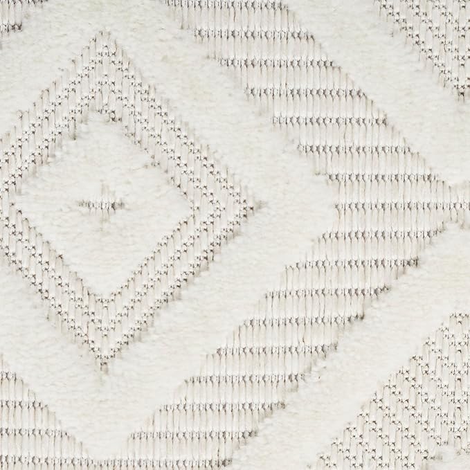 Nourison Home Versatile Ivory White 7' x 10' Area Rug - Easy Clean, Non Shedding, Bed Room, Living Room, Dining Room, Kitchen (7' x 10')