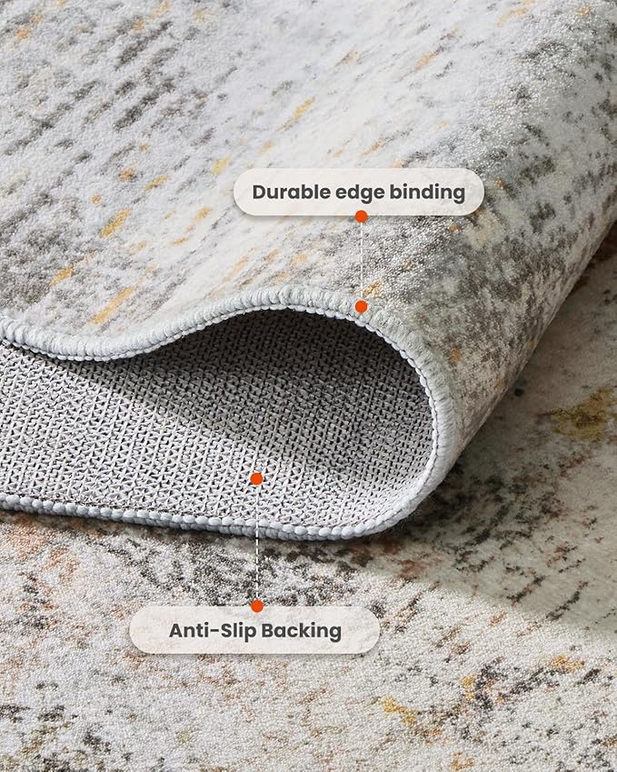 AMADA HOMEFURNISHING 9x12 Area Rugs for Living Room, Modern Large Area Rugs with Non-Slip Backing & Low Pile, Neutral Soft Washable Rug for Nursery, Bedroom, Dinning Room, Playroom, Beige