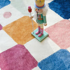 jinchan Macy Area Rug 2x3 Kids Entryway Washable Indoor Doormat Small Soft Non Slip Modern Rug Diamond Carpet for Nursery Room Bedroom Bathroom Berries on Cream
