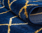 Unique Loom Marilyn Monroe Glam Collection Area Rug - Trellis (4' 1' x 6' 1' Rectangle, Navy Blue Gold/ Gold)