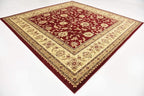 Unique Loom Voyage Collection Traditional Oriental Classic Intricate Design Area Rug (10' 0 x 10' 0 Square, Red/Gold)