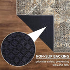 Keen Home Design 2x10 Rug - Machine Washable Runner Rug with Non-Slip Backing, Ideal for Hallway, Entryway, Kitchen, Laundry Room - Vintage, Easy Clean, Durable, Low Pile - (2'6" x 10')