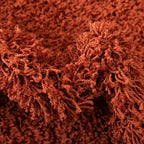 Unique Loom Solid Shag Collection Area Rug (7' 1" Round, Terracotta)
