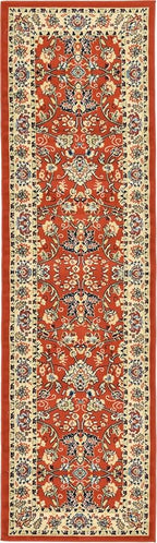 Rugs.com Yasmin Collection Rug – 10 Ft Runner Terracotta Medium Rug Perfect for Hallways, Entryways