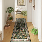 Runner Rug Washable Kitchen 2'x10' Rug Floral Non-Slip for Entryway Indoor Soft Carpet Runner for Hallways, Kitchen, Laundry, Bedroom, Bathroom (Emerald Green)