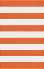 KOZYFLY Striped Rug 27.5x43 Inches Orange and White Halloween Fall Front Door Rug Hand Woven Area Rugs Washable Outdoor Doormats Indoor Entrance Mat for Front Porch Kitchen Entryway Patio Holiday