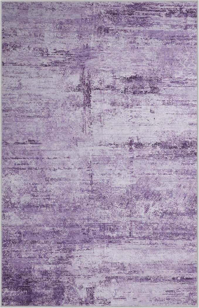 Abstract 9x12 Area Rug for Living Room Dining Room Home Office Bedroom Purple Grey