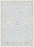 RUGGABLE Washable Vintage Area Rug – Verena Soft Blue 5x7, Stain-Resistant, Non-Slip – Medium Machine Washable Rugs for Living Room, Bedroom, Hallway, Entryway & Office–with Standard Pad