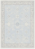 RUGGABLE Washable Vintage Area Rug – Verena Soft Blue 5x7, Stain-Resistant, Non-Slip – Medium Machine Washable Rugs for Living Room, Bedroom, Hallway, Entryway & Office–with Cushioned Pad