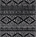 SAFAVIEH Tulum Collection Area Rug - 3' Square, Black & Ivory, Moroccan Boho Tribal Design, Non-Shedding & Easy to Clean, Ideal for Entryway, Foyer, Accent Space, Bedroom (TUL272Z)