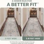 9x12 Area Rugs for Living Room, Non Slip Machine Washable Vintage Rugs, Low Pile Lightweight Print Large Rug for Bedroom, Dining Room, Home Office, Light Taupe Brown