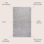 JONATHAN Y Haze Solid Low-Pile Light Gray 6' Round Indoor Area Rug, Coastal,Bohemian,Minimalist,Classic, Easy-Cleaning for Living Room,Bedroom,Kitchen,Pet Friendly,Non-Shedding (SEU100K-6R)