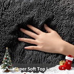Ophanie 8x10 Black Area Rugs for Living Room, Large Shag Bedroom Carpet, Big Indoor Thick Soft Shaggy Nursery Rug, Fluffy Carpets for Boy and Girls Room Dorm Home Decor Aesthetic