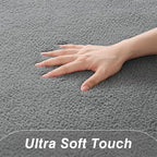 Large Area Rugs for Living Room Bedroom, 6 x 9 Ft Non-Slip Modern Area Rug, Soft Thickened Memory Foam Rug, Comfy Minimalist Indoor Carpet for Boys Girls Room Nursery Dorm Home Decor, Grey