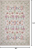 Loloi Rifle Paper Co. Rosa Collection RSA-01 Ivory 7'-6" x 9'-6" Area Rug