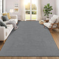 Pauwer 8x10 Washable Area Rugs for Living Room Modern Grey Solid Color Soft Fluffy Rugs for Bedroom Non Slip Boho Accent Indoor Mat Floor Carpet Cover for Kids Room Dining Room Kitchen Office