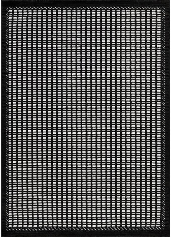 Beverly Rug Micro Loop Area Rug Black/White 5x7 Geometric Modern Luxury Zebra Durable Soft Indoor Rugs for Living Dining Room Office Stain Resistant Non Shedding Casual Indoor Carpet 5 x 7
