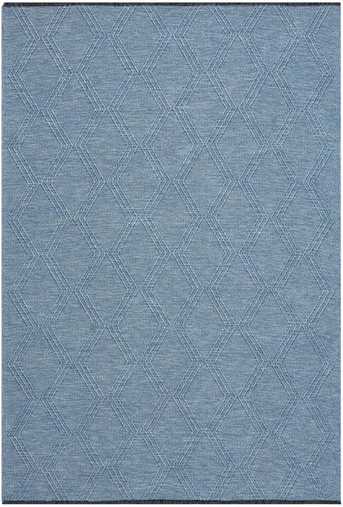 LUXE WEAVERS Modern Farmhouse Blue 8x10 Washable Area Rug, Anti-Slip Diamond Pattern Carpet