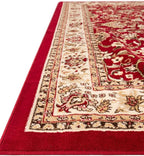 Unique Loom Sialk Hill Collection Area Rug - Washington (4' Square Burgundy/Cream)