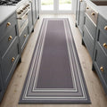 Beverly Rug Non Slip Area Rugs 2x7 Modern Bordered Non Skid Rubber Backing Soft Runner Rug for Living Dining Room Easy to Clean Non Shedding Kitchen Bedroom Indoor Carpet 2 x 7 Gray