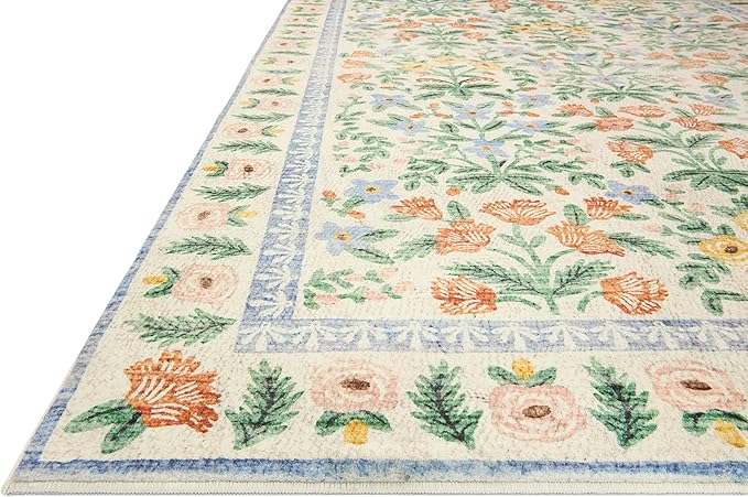 Loloi Rifle Paper Co. Eden Collection EDE-02 Mughal Garden Cream 2'-3" x 3'-9" Accent Rug feat. CloudPile™