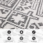 Rugshop Boho Cream Tribal Area Rug 4x6 Modern Indoor Carpet for Living Room, Bedroom, or Entryway – Non-Shedding, Low Pile Geometric Design 4' x 6'