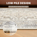 zesthome 10x12 Area Rugs,Stain Resistant Washable Rug,Ultra-Thin Rugs for Living Room,Bedroom,Non-Slip Backing Home Decor Large Area Rug (Beige,10'x12')