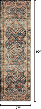 Loloi Jocelyn Collection JOC-05 Navy/Multi 2'-3" x 7'-6" .38" Thick Runner Rug