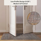 Kuden 2'6"x10 Runner Rug, Machine Washable Area Rug with Non-Slip Backing, Vintage Style, Soft, Easy Clean, Low Pile Rug for Hallway, Entryway, Kitchen, Bedroom