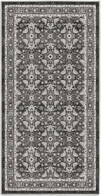 WITSHOCK Washable 2x4 Entryway Area Rug: Soft Non-Slip Backing Washable Rugs Vintage Flower Boho Accent Small Rugs for Bedroom, Kitchen, Bathroom, Nursery Entrance,Black