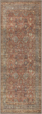 Bloom Rugs Washable Non-Slip 12 ft Runner - Terracotta/Mustard Traditional Runner for Entryway, Hallway, Bathroom, and Kitchen - Exact Size: 2.5' x 12'