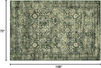 Morebes Vintage Living Room Rugs 6x9,Washable Green Area Rug Non Slip,Distressed Soft Floral Dorm Rug Boho Mat,Large Indoor Accent Floor Carpet for Nursery Kitchen Coffee Table Dining