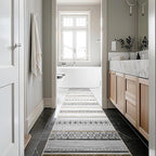 BESTSWEETIE 2x8 Area Rugs for Living Room Washable Moroccan Farmhouse Neutral Geometric Low Pile Non-Slip Soft Print Pattern Rug for Bedroom Kitchen Dining Room Entryway Black/Brown
