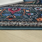 Rugcomf Area Rugs 4x6 Vibrant Tree of Life-Patterned Vintage Washable Rugs Non Slip Low Pile Small Carpet for Bedroom Bedside Kids Room Office Dining Room, Green