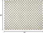 Revival Rugs Gambit 3'11"x6'1" Checkered Rug Machine Washable Area Rug for Kitchen Bedroom - 100% Recycled Oeko-TEX Certified, Medium Pile, Green, Beige
