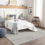 Washable Area Rug 5x7 - Boho Living Room Rug Soft Bedroom Rug Ultra-Thin Indigo Modern Abstract Rainbow Dining Room Rugs Indoor Carpet for Living Room Nursery Room